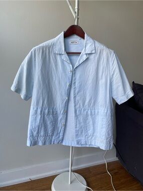 KOTN Pale Blue Short Sleeve Camp Collar Shirt